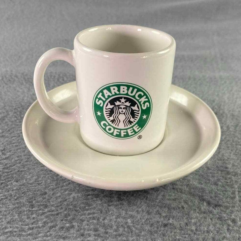 Starbucks Coffee Co Demitasse 2.5" Cup and 4.25" Saucer Mini, Espresso Mug
